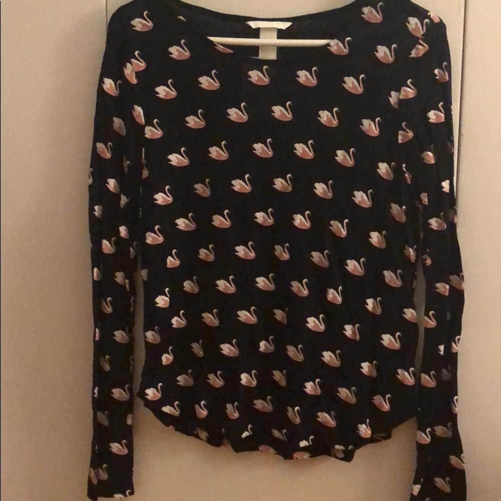 HM light weight long sleeve flamingo T-shirt